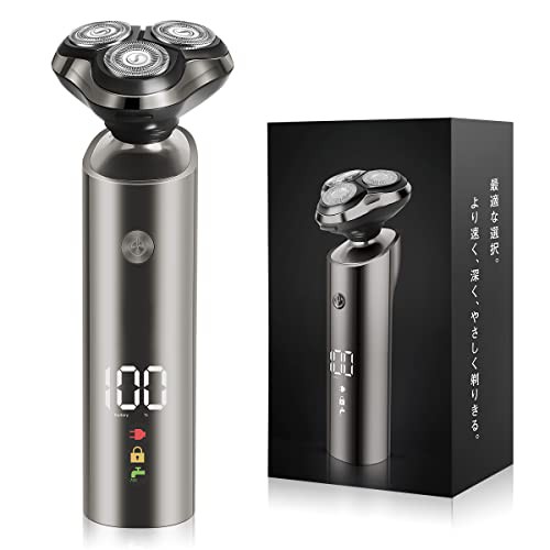 シェーバー メンズ 電気シェーバー ひげそり 電動 メンズシェーバー 人気 回転式 深剃り IPX6防水可能 肌にやさしい 髭剃り USB充電式 LEDディスプレイ表示 海外対応の通販は 7,216円