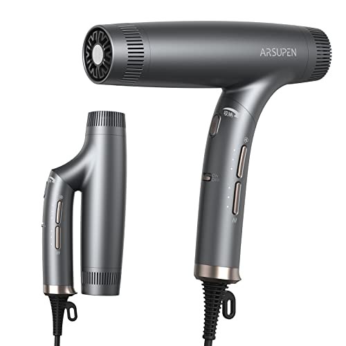 Arsupen ドライヤー 大風量 速乾 ヘアドライヤー 1400W 折りたたみ式 イオンバランス 4つ温度モード 3段階風速調整 収納 コンパクト 家庭用 旅行用