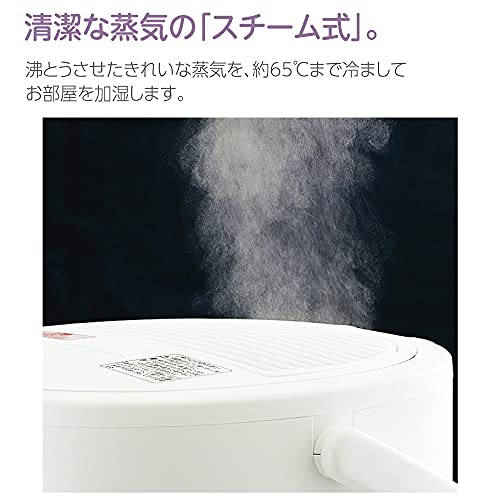 象印 加湿器 4.0L 木造8畳/プレハブ洋室13畳対応 スチーム式 蒸気式 フィルター不要 自動加湿3段階 入タイマー&切タイマー搭載 お手入れ簡単 ホワイト EE-DB50-WA