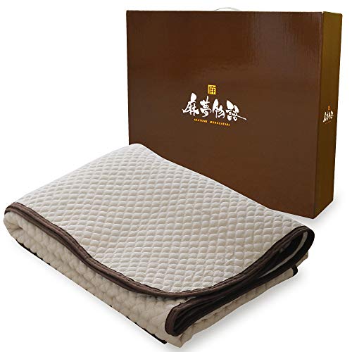 麻を使った天然素材の肌触り 快適敷きパッド 麻夢物語 140×205cm ダブル 水洗い 通気性 敷きシーツ