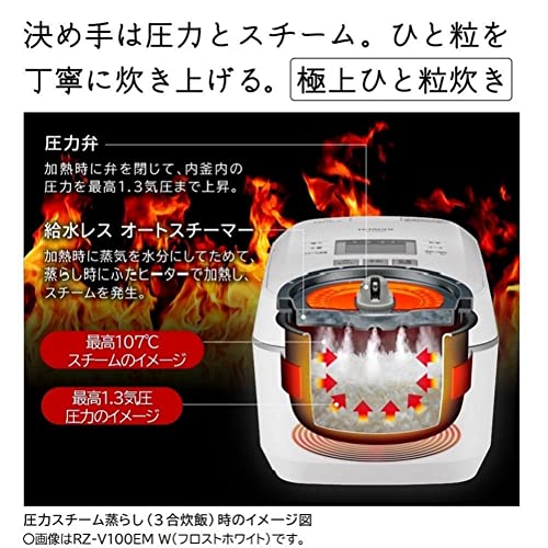 日立 炊飯器 5.5合 圧力&スチームIH ふっくら御膳 RZ-V100EM K
