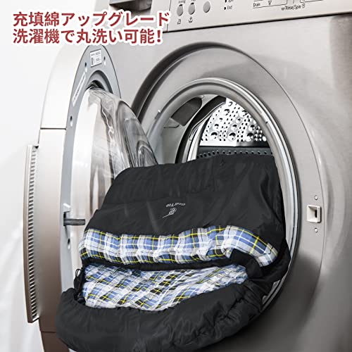 GEERTOP キャンプ 寝袋 冬用 シュラフ 幅100cm ワイドサイズ フランネル コンパクト 丸洗い 軽量 封筒型 おおきいサイズ -5℃〜15℃ 210T撥水 保温 アウトドア キャンプ 車中泊 登山 防災 緊急対策