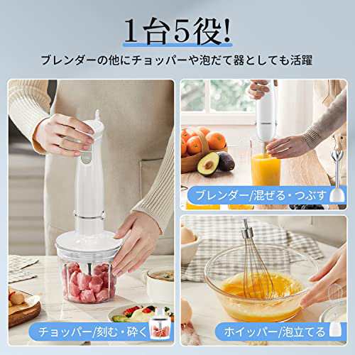 BESROY ハンドブレンダー 800W 離乳食 ブレンダー 1台5役「つぶす