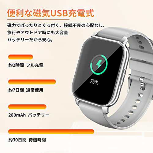 2023スマートウォッチ Bluetooth5.2 smart watch 通話機能付き 1.85