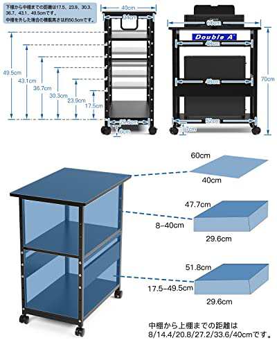 pcワゴン cpuワゴン キャスター付き 3段 デスク下 机下 収納 ワゴン