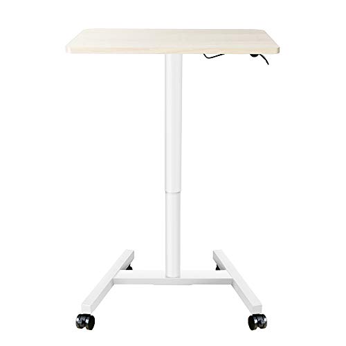 PYKES PEAK 上下昇降式 スタンディングデスク ワンタッチで高さ調整 4色 ガス圧式 幅70cm×奥行48cm  キャスター付き 高さ70cm~110cm 耐荷重 30kg アイボリーホワイト/IVORY WHITE
