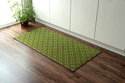 イケヒコ い草 マット キッチンマット 七宝 約60×270cm グリーン 国産 滑りにくい加工 シンプル 和モダン #8243360
