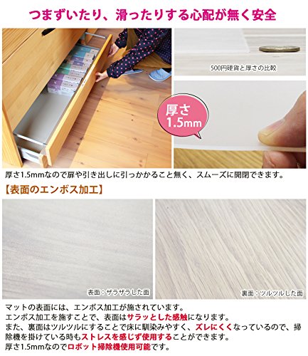 日泉ポリテック キッチンマット 半透明 90×240cm EVA樹脂 拭き取り簡単 清潔 日本製