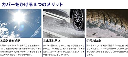 日本製 タイヤラックカバー EX001-001用 / EX001-002用 8本 2台分用 紫外線からタイヤを保護 シルバーコート仕上げ 約幅105×奥行75×高さ120?p EX001-011 / 遠藤ワークス_3