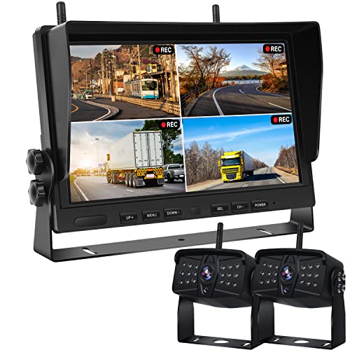 Hizenyo 1080P 録画機能付き ワイヤレスバックカメラモニターセット 
