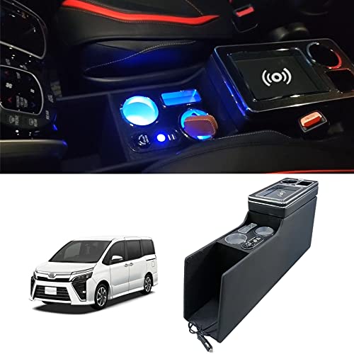 コンソールボックス トヨタ ヴォクシー適用 ノア エスティマ適用 エスクァイア適用 アームレストコンソール 80系 70系 60系 NOAH適用 VOXY適用 LED付き USBポート 取付簡単 収納ボックス (70,80系 ワイヤレス充の通販は