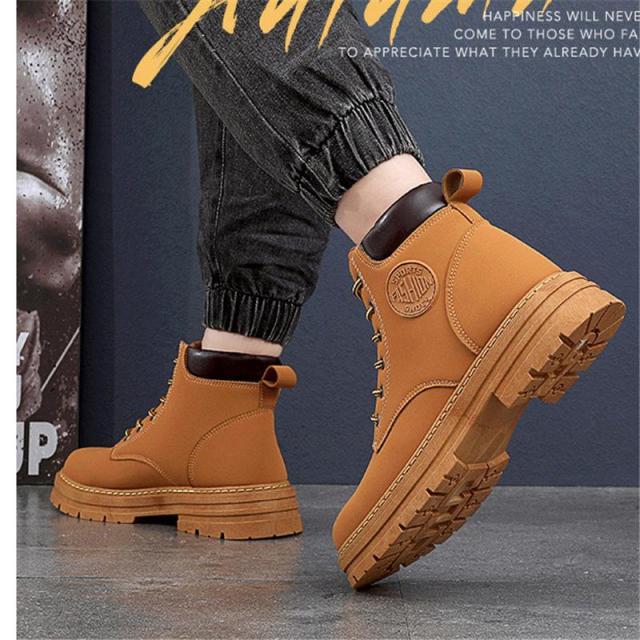 ワークブーツ イエローブーツ 革 裏起毛 ショートブーツ アウトドア 防水