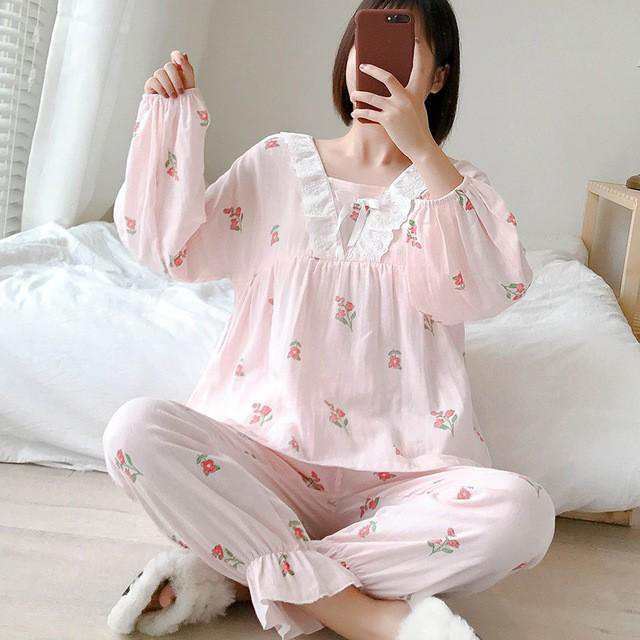 新品 2点パジャマ レディース マタニティーパジャマ 授乳服 春夏秋冬 長袖 マタニティーパジャマ 綿 大きいサイズ 花柄 妊娠 ルームウェア 部屋着 ママ オシャレの通販は