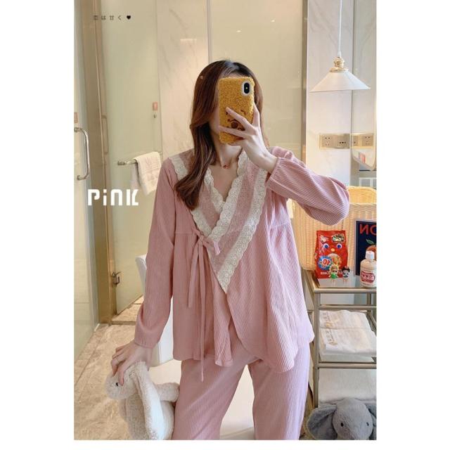 新品 2点パジャマ レディース マタニティーパジャマ 授乳服 春夏秋冬 長袖 マタニティーパジャマ 綿 レース 妊娠 上下セット ルームウェア 部屋着 ママ産前/産後の通販は
