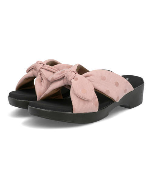 La Farfa ラファーファ レディース 厚底リボン下駄風サンダル 幅広4e 大きいサイズ 164 ピンクの通販はau Pay マーケット シューズショップasbee