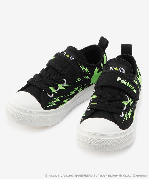 converse コンバース CHILD ALL STAR LIGHT POKEMON V-1 OX キッズ ポケモンシューズ(チャイルドオールスターライトポケモンV-1OX) 37301820 ブラックの通販は