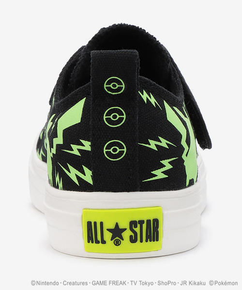 converse コンバース CHILD ALL STAR LIGHT POKEMON V-1 OX キッズ ポケモンシューズ(チャイルドオールスターライトポケモンV-1OX) 37301820 ブラックの通販は