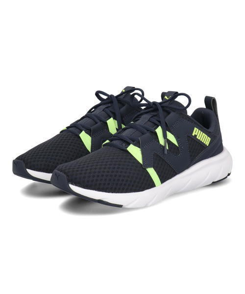 PUMA プーマ SOFTRIDE FLEX VITAL【軽量】メンズスニーカー(ソフトライドフレックスバイタル) 379271 03 パリジャンナイト/ファストイエローの通販は