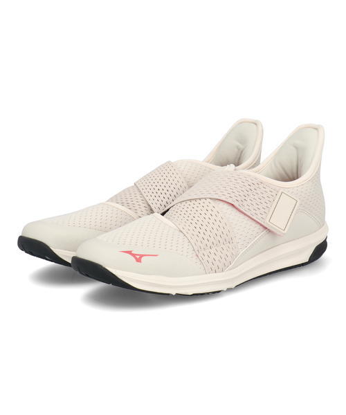 mizuno ミズノ YOUDO BT【軽量/幅広3E】レディース ウォーキングシューズ ひざに優しい 脱ぎ履き簡単 コンフォート(ユウドウBT) B1GW2300 01 ベージュ