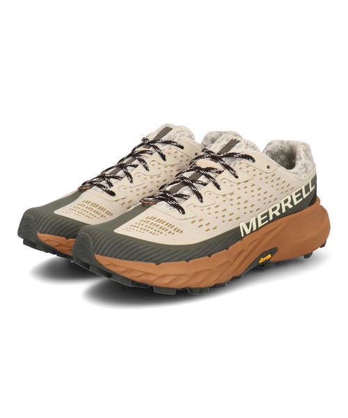 MERRELL メレル AGILITY PEAK 5【軽量】メンズスニーカー アウトドアシューズ トレイルランニングシューズ(アジリティーピーク5) J067767 オイスター/オリーブ