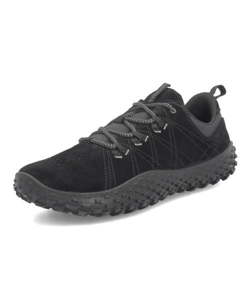 MERRELL メレル WRAPT【本革】レディーススニーカー ベアフット アウトドアシューズ(ラプト) J037754 ブラック/ブラック_8