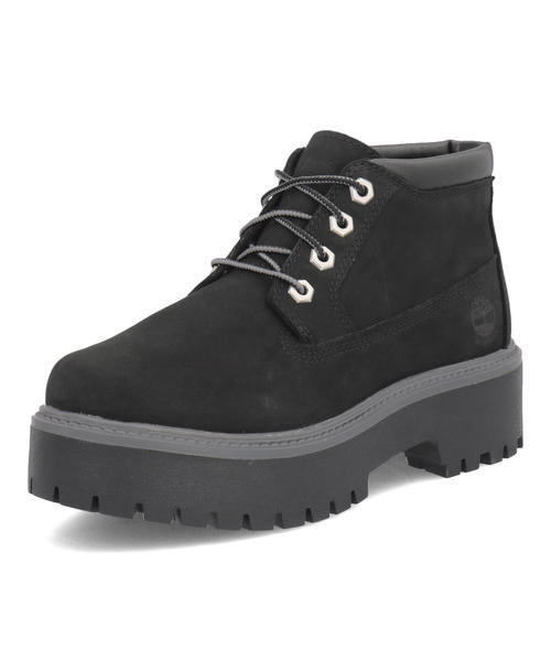 Timberland ティンバーランド STONE STREET MID LACE WP BOOT レディースブーツ (ミッドウォータープルーフブーツ) A5REN ブラック Timberland ティンバーランド STONE STREET MID LACE WP BOOT