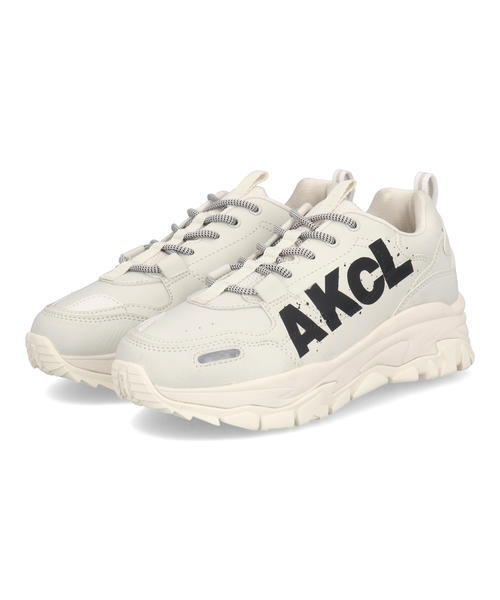 AKIII CLASSIC アキクラシック URBAN TRACKER INITIAL BIG LOGO レディーススニーカー(アーバントラッカーイニシャルビッグロゴ) AKC-0082 クリーム/ブラック