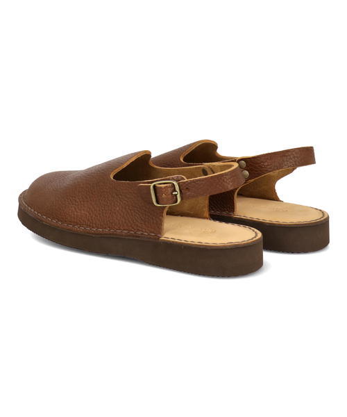 organic handloom オーガニックハンドルーム MEISSEN【本革】メンズ レザーバックストラップ クロッグサンダル(マイセン) OH007492 ブラウンシュリンク