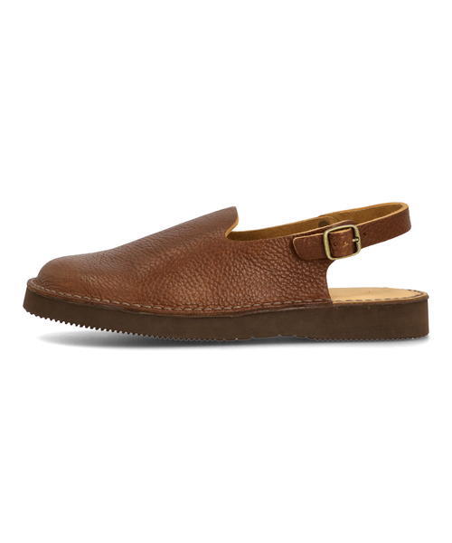 organic handloom オーガニックハンドルーム MEISSEN【本革】メンズ レザーバックストラップ クロッグサンダル(マイセン) OH007492 ブラウンシュリンク