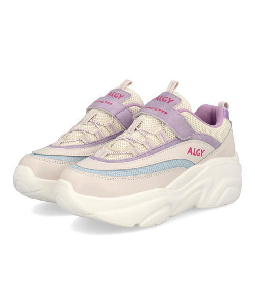 ALGY アルジー キッズ ボリュームソールスニーカー 厚底 4029 ホワイト/パープルの通販は 5,390円