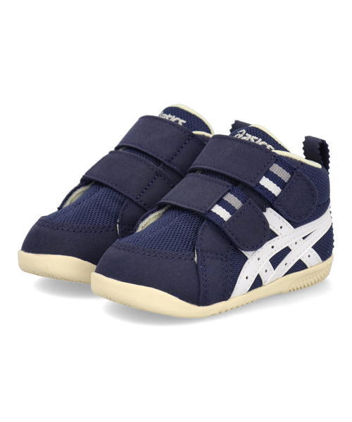 ASICS KIDS SUKU28 アシックス スクスク AMULEFIRST MS ベビースニーカー ファーストシューズ ミドルカット(アミュレファーストMS) 1144A222 400 ネイビー/ホワイト
