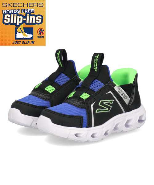 SKECHERS スケッチャーズ SLIP-INS スリップインズ S LIGHTS HYPNO FLASH 2.0 BRISK-BRIGHTS ベビーシューズ(ヒプノフラッシュ) 403830N ブラック/ブルー/ライムの通販はベビー靴