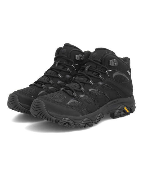 MERRELL メレル MOAB 3 SYNTHETIC MID GORE-TEX 防水透湿 レディースアウトドアシューズ(モアブ3シンセティックミッドゴアテックス) J500424 ブラック/ブラック