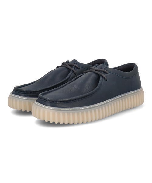 Clarks クラークス TORHILL LO メンズシューズ 厚底(トーヒルロー) 26176216 ネイビーレザーの通販はモカシン