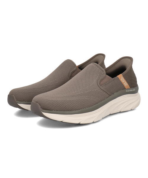 SKECHERS スケッチャーズ SLIP-INS スリップインズ DLUX WALKER-ORFORD【軽量】メンズスリッポンスニーカー(デラックスウォーカー) 232455 BRN ブラウン