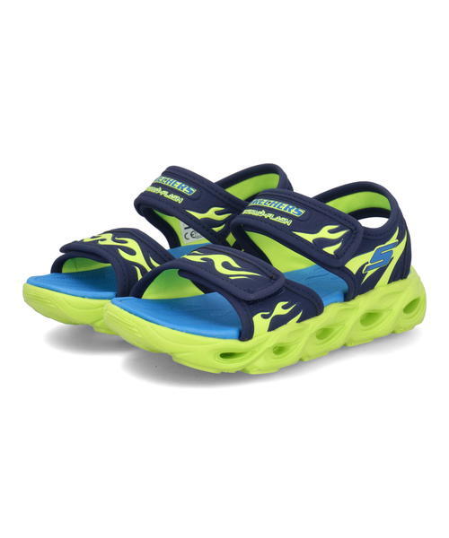 SKECHERS スケッチャーズ S LIGHTS THERMO SPLASH-HEAT TIDE【光る靴】キッズサンダル(Sライツサーモスプラッシュヒートタイド) 400102L NVLM ネイビー/ライムの通販は 5,192円