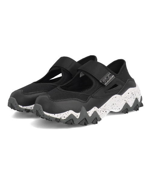 FILA フィラ OAKMONT RECOVER【2WAY/かかとが踏める】レディースストラップスニーカー(オークモントリカバー) USS24028 003 ブラック/キャッスルロック