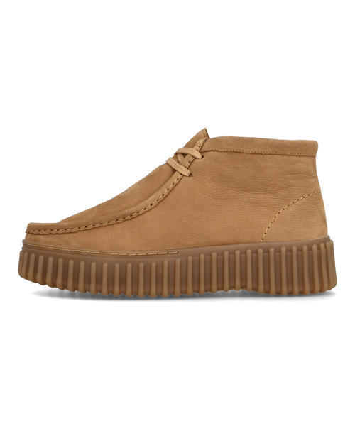Clarks クラークス TORHILL MOSS レディースシューズ 厚底 ハイカット(トーヒルモス) 26179359 ライトタンヌバック モカシン