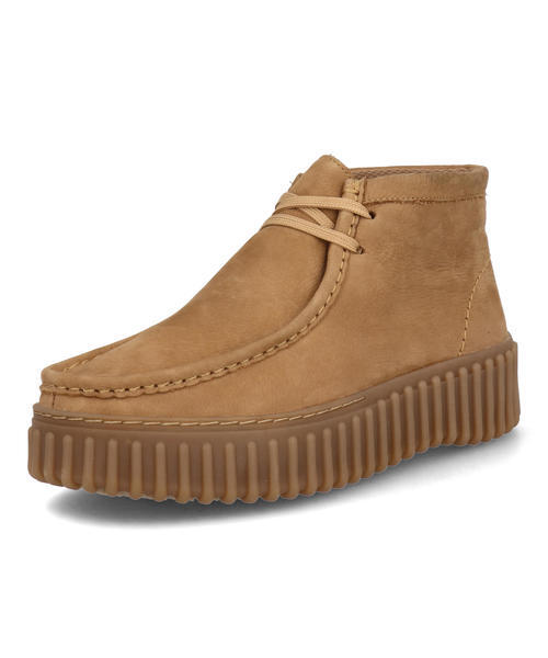 Clarks クラークス TORHILL MOSS レディースシューズ 厚底 ハイカット(トーヒルモス) 26179359 ライトタンヌバック モカシン