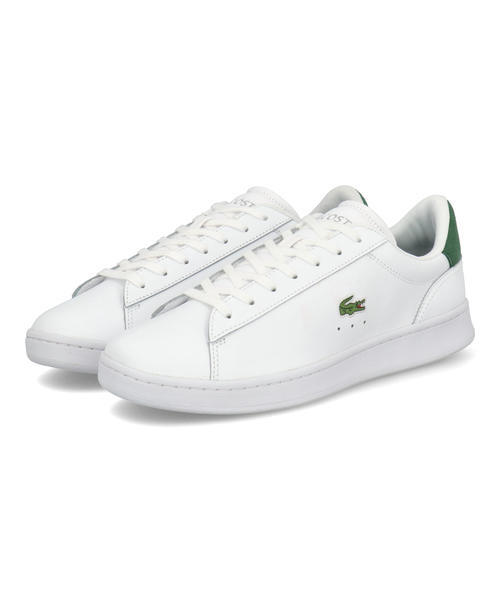 LACOSTE ラコステ CARNABY SET 224 1 SMA メンズレザースニーカー(カーナビーセット2241SMA) 48SMA0011 1R5 ホワイト/ダークグリーン