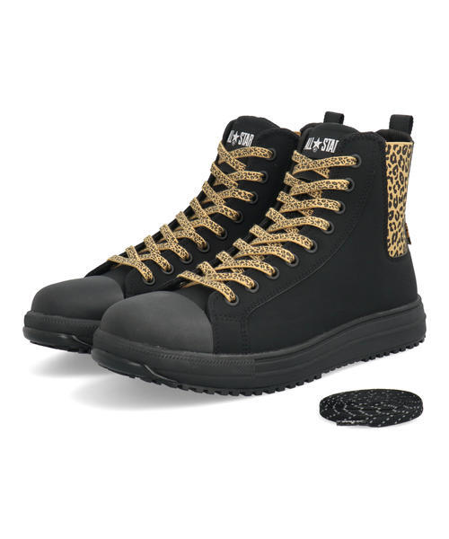 converse コンバース ALL STAR PS SIDEGORE HI / XLARGE つま先保護芯 メンズ レディース 作業靴(オールスターPSサイドゴアHIエクストララージ) 33701760 ブラック/レパード