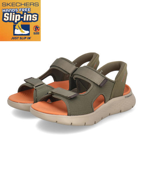 SKECHERS スケッチャーズ SLIP-INS スリップインズ GO WALK FLEX SANDAL-EASY ENTRY【軽量】メンズサンダル(ゴーウォークフレックスサンダル) 229210 オリーブ