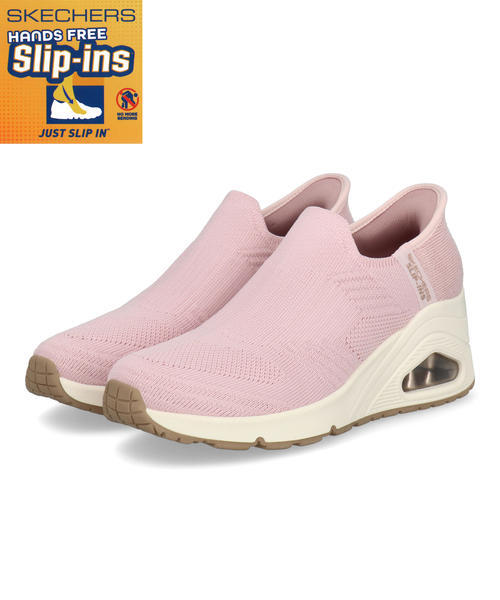 SKECHERS スケッチャーズ SLIP-INS スリップインズ UNO WEDGE-KICKIN KNIT レディース厚底スニーカー(ウノウェッジキッキングニット) 177523 ブラッシュピンク