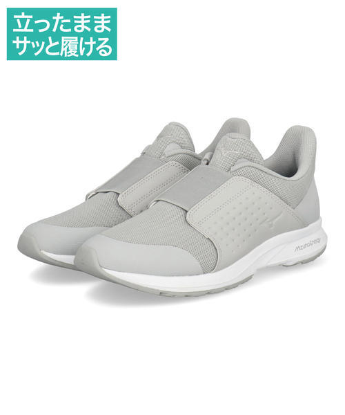 mizuno ミズノ MEasy【さっと履ける/幅広3E】レディーススニーカー ウォーキングシューズ スリッポン 脱ぎ履き簡単(エムイージー) B1GF2403 05 グレー