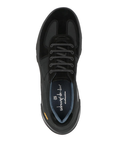 Whoop-de-doo フープディドゥ メンズ VIBRAMソールナイロンジャーマントレーナー 厚底 24430640 ブラック_4