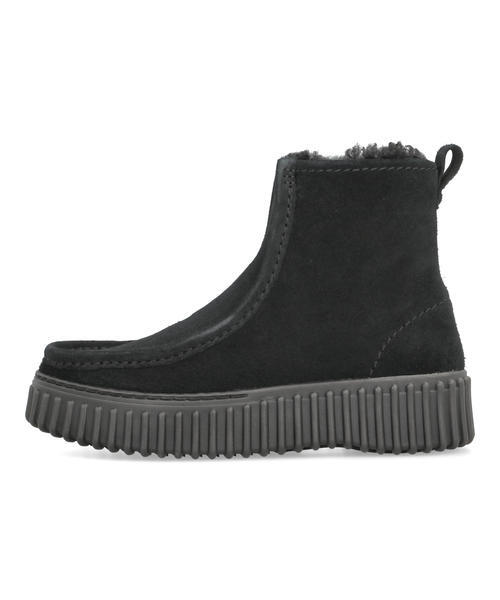 Clarks クラークス TORHILL COZY レディース ショートブーツ【あったかボアライナー】厚底(トーヒルコージー) 26182910 ブラックウォームラインドスエード_2