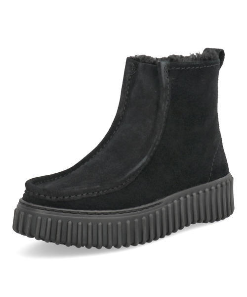 Clarks クラークス TORHILL COZY レディース ショートブーツ【あったかボアライナー】厚底(トーヒルコージー) 26182910 ブラックウォームラインドスエード_9