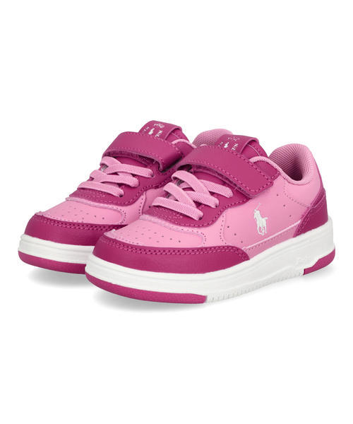 Polo Ralph Lauren ポロラルフローレン MASTERS COURT 2 PS キッズスニーカー 子供靴 シューズ(マスターズコート2PS) CWPOCFTOZ220024 650 ピンク/ホットピンク