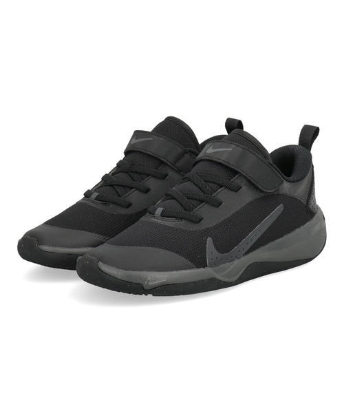 NIKE ナイキ OMNI MULTI-COURT PS【軽量】キッズスニーカー 子供靴 ストラップシューズ(オムニマルチコートPS) DM9026-001 ブラック/アンスラサイト