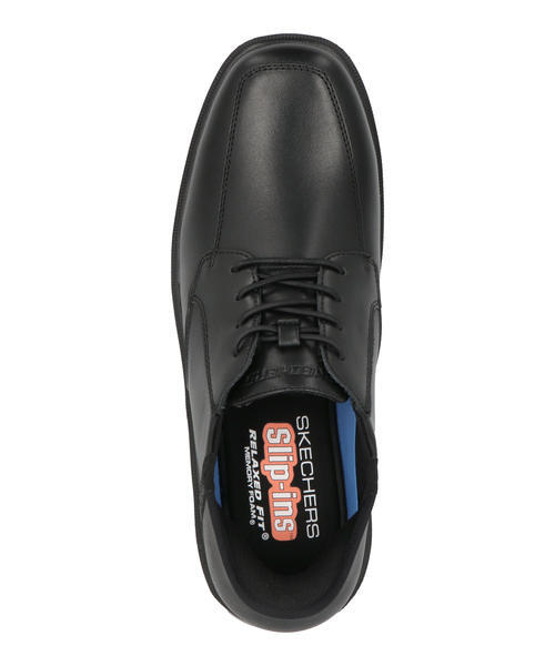 SKECHERS スケッチャーズ SLIP-INS スリップインズ CASWELL-ALFIE【軽さ】メンズビジネスシューズ U手当て 予防医学吊りひも(キャスウェル) 205220 BLK [HF] 黒いこと